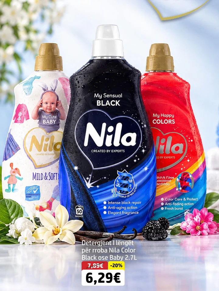 Detergjent I Lëngët për Roba Nila Color Black Ose Baby 2.7L
