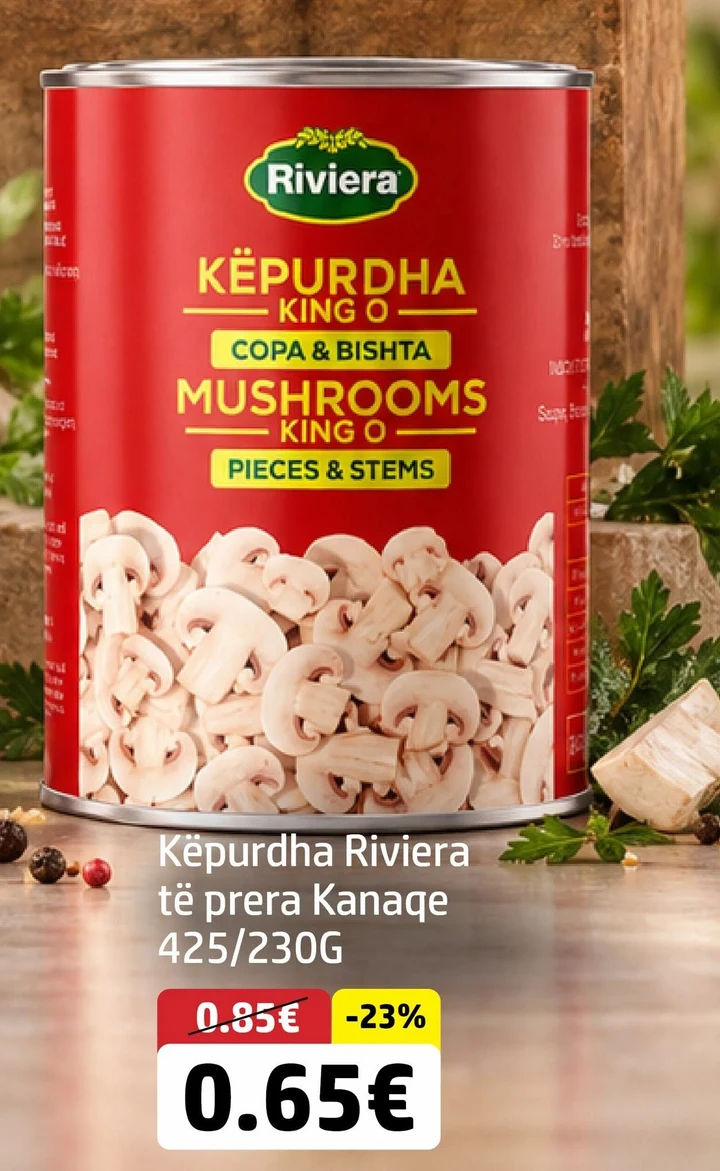 Këpurdha Riviera Të Prera Kanaqe 425/230G