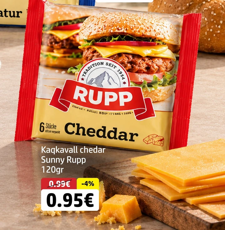 Kaqkavall Cheddar Sunny Rupp 120GR