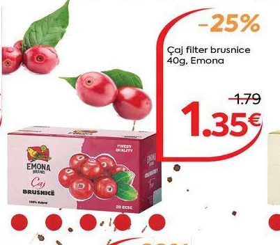 Çaj Filter Brusnice 40G, Emona