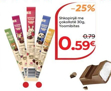 Shkopinjë me Çokollatë 30G, Yoomibites
