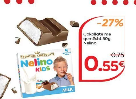 Çokollatë me Qumësht 50G, Nelino