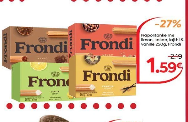 Napolitankë me Limon, Kakao, Lajthi & Vanilje 250G, Frondi