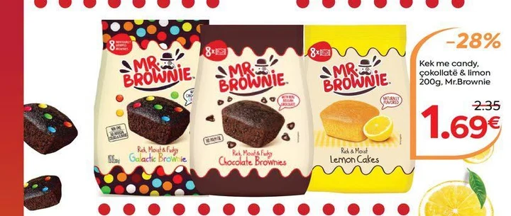 Kek me Candy, Çokollatë & Limon 200G, Mr.brownie