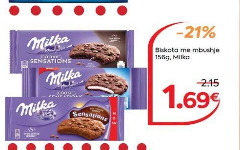 Biskota me Mbushje 156G, Milka