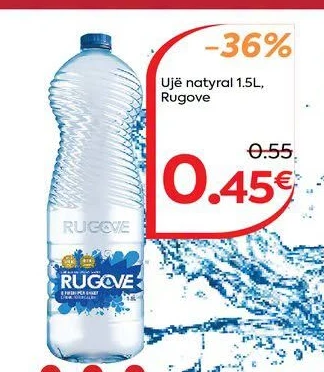 Ujë Natyral 1.5L, Rugove