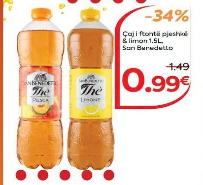 Çaj I Ftohtë Pjeshkë & Limon 1.5L, San Benedetto