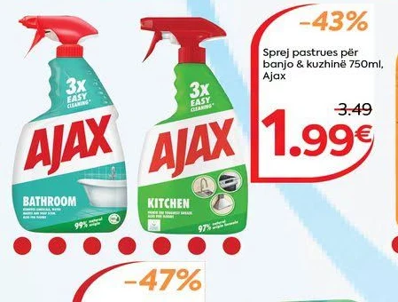 Sprej Pastrues për Banjo & Kuzhinë 750ML, Ajax