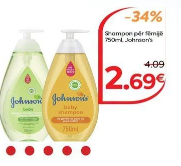 Shampon për Fëmijë 750ML, Johnson's