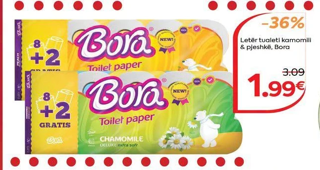 Letër Tualeti Kamomili & Pjeshkë, Bora