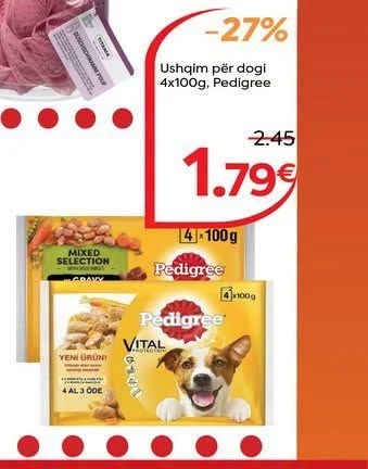 Ushqim për Dogji 4X100G, Pedigree