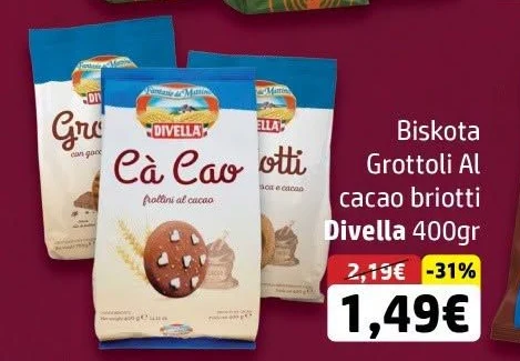 Biskota Grottoli Al Cacao Briotti Divella