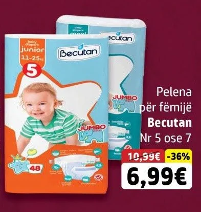 Pelena për Fëmijë Becutan Nr 5 Ose 7