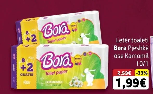 Letër Toalet Bora Pjeshke Ose Kamomil 10/1