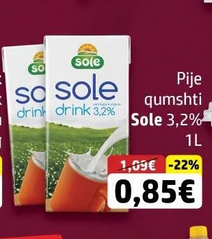 Pije Qumështi Sole 3, 1L