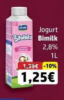 Jogurt Bimilk 2, 1L