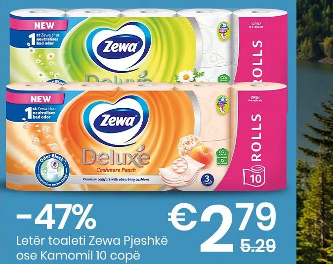 Letër Toalet Zewa Pjeshkë Ose Kamomil 10 Copë