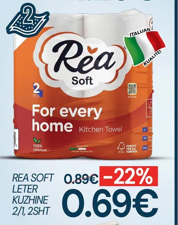 Rea Soft Letër Kuzhine 2/1, 2SHT