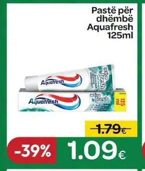 Pastë për Dhëmbë Aquafresh 125ML