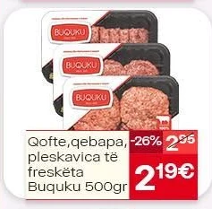Qofte, Qebapa, Pleskavica Të Freskëta Buquku 500GR