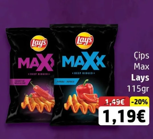 Çips Max Lays 115GR