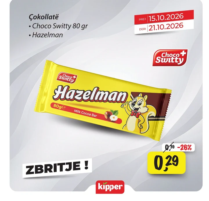 Çokollatë Choco Switty Hazelman 80 Gr