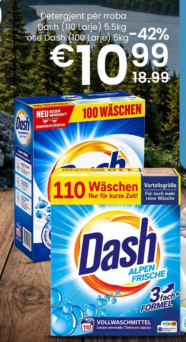 Detergjent për Rroba Dash 5.5KG Ose Dash 5KG