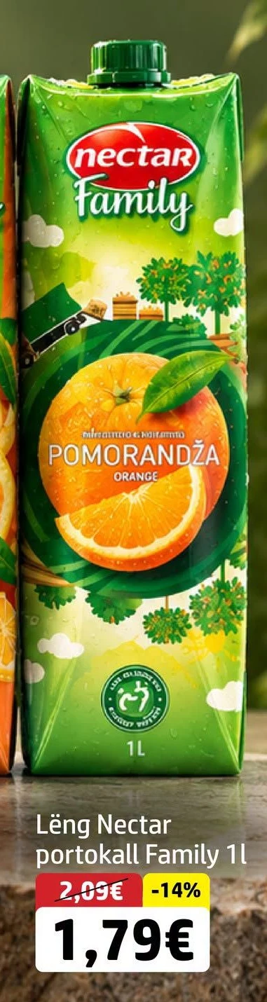 Lëng Nectar Portokall Family 1L