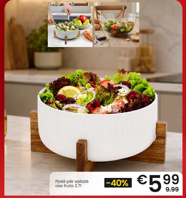 Pjatë për Sallatë Ose Fruta 2.7L
